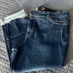 Seven7 Women's Boyfriend Jeans - Dark Blue